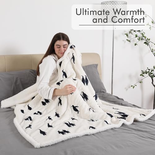 Electric Throw Blanket, Heated Throw Blanket Flannel Sherpa 50"x60"