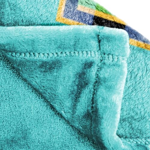 Jay Franco Kids Plush Throw Blanket – Soft & Cozy Fleece Throw for Bedroom & Couch Décor, Official Licensed Product, Teal - Minecraft, 60x90 - Large Blanket