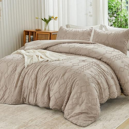 Andency Queen Comforter Set Khaki, 3 Pcs Bedding
