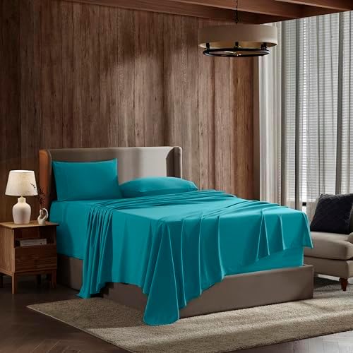 Nestl Full XL Sheet Set - Bed Sheets - Teal - 4-Piece Deep Pocket