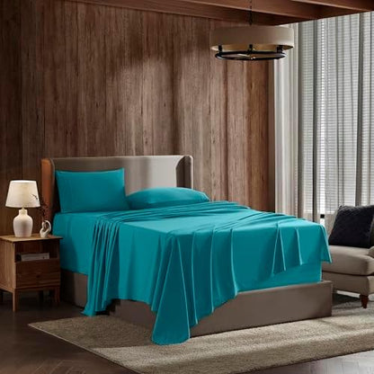 Nestl Full XL Sheet Set - Bed Sheets - Teal - 4-Piece Deep Pocket