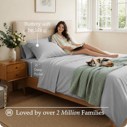 Threadmill 600 Thread Count Cotton Twin Sheet Set, Sateen, Light Grey