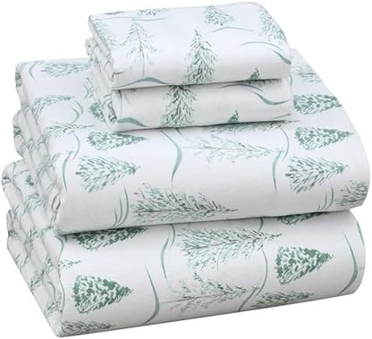 RUVANTI Flannel Sheets Set Full Size, Alpine Serenity