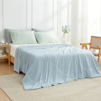 Cozy Bliss Cooling Comforter King XL Size, Cooling Blankets for Hot Sleepers and Night Sweats, Blue Summer Comforter for King XL Bed, Breathable Soft Lightweight Silk Smooth