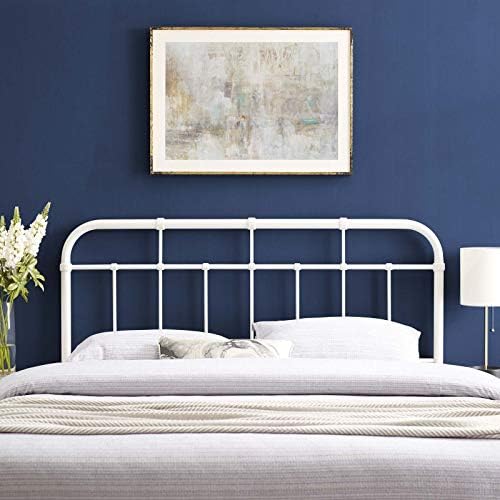 Modway Alessia Modern Farmhouse Metal Full Headboard in White