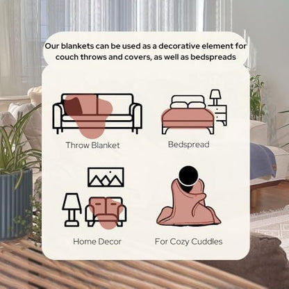 Dalisa Alina GOTS Organic Cotton Throw Blanket, Amberglow, 80x90 in
