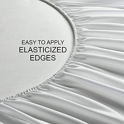 Queen Mattress Protector by PURE BAMBOO, Waterproof - Viscose Derived from Bamboo, Breathable, Noiseless Mattress Cover Protects Against Moisture, Spills, Stains (Queen)