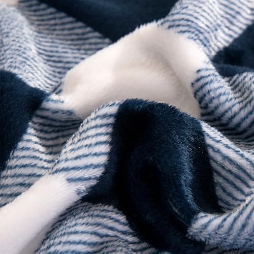 Elegant Comfort Luxuriously Soft 4-Piece Velvet Plush Flannel Sheet Set - Premium Quality -Cozy Warm, Anti-Static, Non Pilling Fuzzy Velvet Flannel Fleece Deep Pocket Sheet Set- King, Buffalo Navy