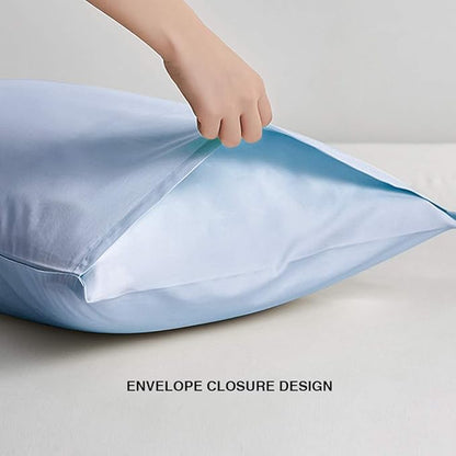 FLXXIE Pillow Cases Standard Size, Soft Microfiber Pillow Covers with Envelope Closure, Wrinkle, Stain Resistant Pillowcases, 2 Piece Set, 20x26, Sky Blue