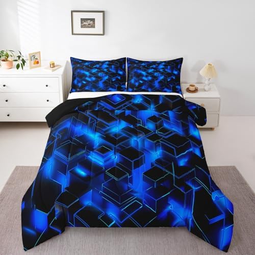 Feelyou Honeycomb Hexagonal Comforter Set Full Size Kids Boys Girls Bedding