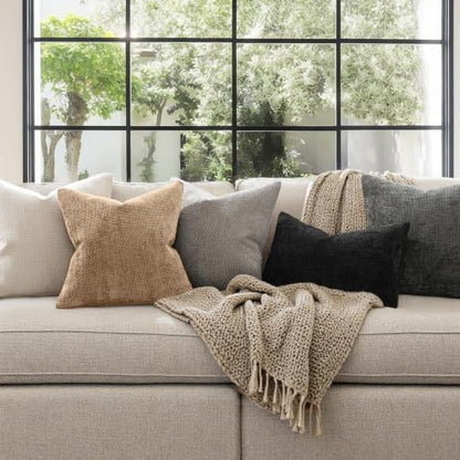 MIULEE Decorative Couch Throw Pillow Covers 20x20 Inch Khaki Camel 2 Pack