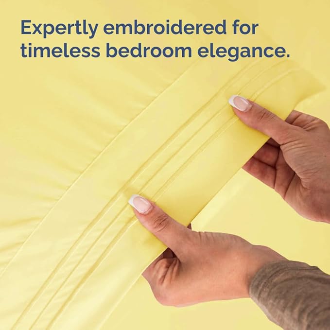 Body Pillowcases Set of 4-20x54 Long Body Pillow Case - Soft Body Pillow Cover for Sleeping & Side Sleepers - Comfy, Cozy Breathable & Fade Free - Machine Washable w/Envelope Enclosure - (Yellow)