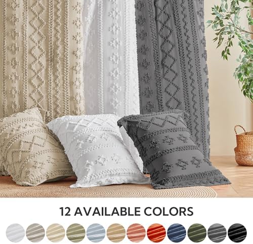 MR&HM 7 Pieces Comforter Set Full, Tufted Boho Farmhouse Bed Set Dark Grey