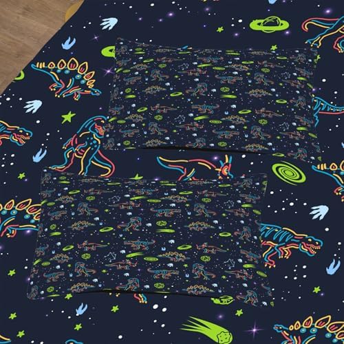 6pcs Dinosaur Comforter Set for Boys,Twin Size Bedding Sets for Teen,Kids Comforter Set with 1 Quilt+1 Flat Sheet+1 Fitted Sheet+2 Pillowcases+1 Cushion Cover(Dinosaur-D Twin)