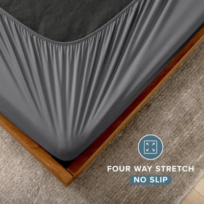 Bare Home King Size Box Spring Cover Wrap Around (King, Grey)