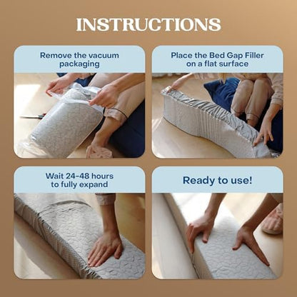 FeelAtHome Queen Bed Gap Filler, 0-8" Adjustable Headboard Wedge Pillow