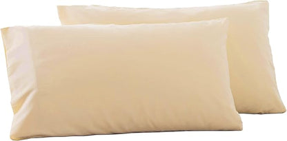 Microfiber Standard Bed Pillowcases 2 Pack, Super Soft Bed Pillow Covers Envelope Closure, Wrinkle, Fade and Stain Resistant, 20x26, Beige