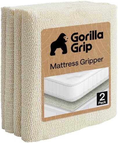 Gorilla Grip Non Slip Mattress Gripper, Slide Stopper, 2 Pack, 72x72 King