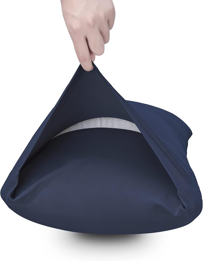 Stretch Toddler Pillowcases - Jersey Knit Travel Pillow Cases to Fit Pillows Sized 12x16, 13x18 or 14x20, Ultra Soft Envelope Closure, Small, Set of 2, Navy