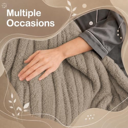 Eydna Electric Heated Blanket Full Size 72"×84" with 9 Heating Levels & 1-10Hs Auto Off，Double Sided Plush Sherpa, Energy Efficient, Machine Washable, Couch & Bed, Gifts for Family- Light Brown