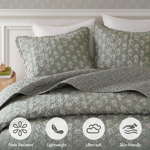 Madison Park Vintage Floral Quilt Set, 3PC Queen Reversible Bedding Set