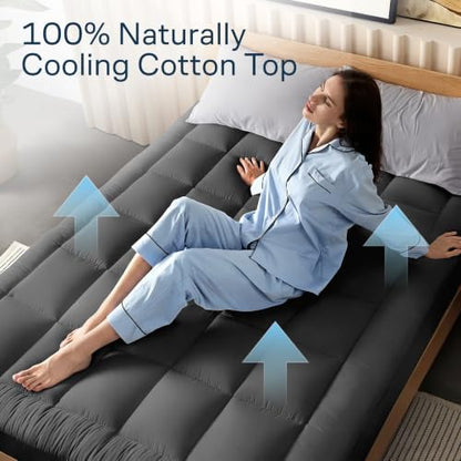 Niagara Sleep Solution 100% Cotton Top Twin Size Mattress Pad, Pillow Top