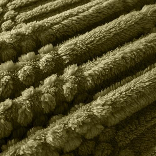 90x104 Inch Green King Size Blanket - Soft & Fluffy Fleece, Neutral Tan Color, Cute & Aesthetic, Perfect for Sofa, Couch, Bed, Living Room & Bedroom, All-Season Use, Plush & Cozy Decorative Blanket