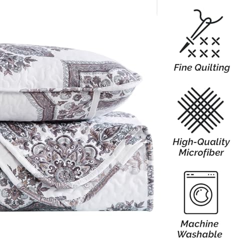 Twin Daybed Quilt Set, 6-Piece Quilt Bedding Cover, Shams, bed skirt, Grey