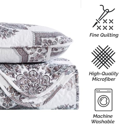 Twin Daybed Quilt Set, 6-Piece Quilt Bedding Cover, Shams, bed skirt, Grey