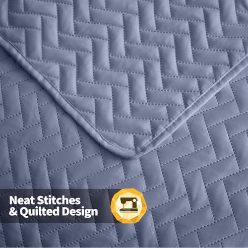 Maple&Stone Mineral Blue Quilt California King Size Bedspread