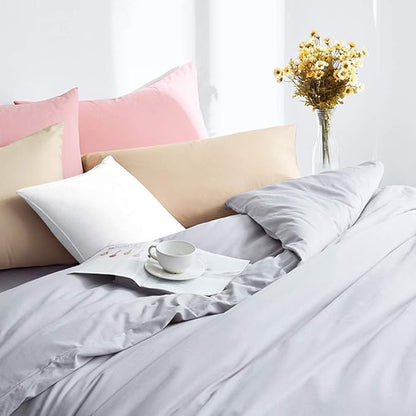 FLXXIE Pillow Cases Queen, Soft Microfiber Pillow Covers with Envelope Closure, Wrinkle Resistant Pillowcases, 2 Piece Set, 20x30, White
