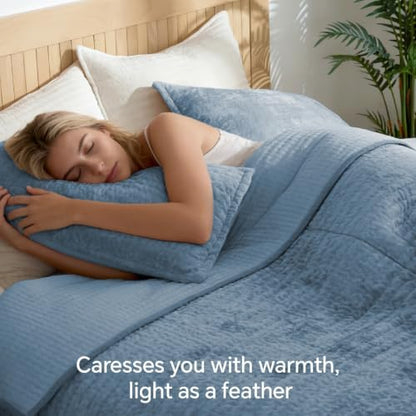 BEDELITE Velvet Quilt Set Queen Size, Luxury Velvet Comforter Bedding