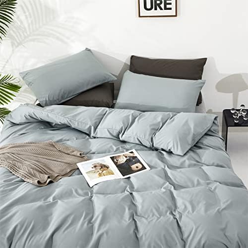Houseri Haze Blue King Size Comforter Set Light Blue Comforter Bedding Sets Women Men Mist Blue Bedding King Baby Blue Comforters King Size Modern Soft Dusty Blue Comforter Bed Quilt Blanket King