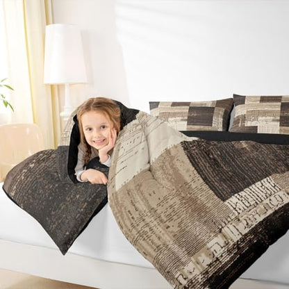 jejeloiu Modern Geometric Comforter Set Bedding Set Twin Size 2 Pcs