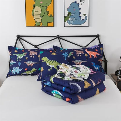 Dinosaur Comforter 6Pcs Wild Dino Bedding Twin for Kids Boys
