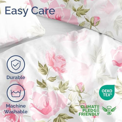 Duvet Cover Full Size - Extra Soft Floral Duvet Cover - 3 Piece - Bloom