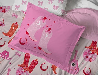 Trend Collector Cowgirl Full Comforter Set 7 Piece Kids Bedding, Pink