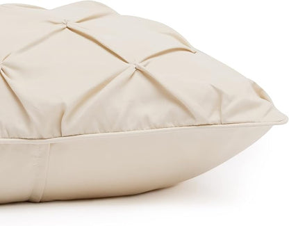 Amazon Basics All-Season Down-Alternative 3-Piece Comforter Bedding Set, Soft Lightweight Microfiber, Pinch Pleat Design, King, Beige