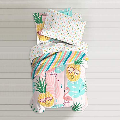 dream FACTORY Pineapple Comforter Set, Full, Pink,2A863602PK