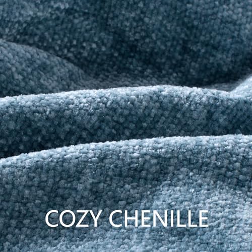 Chenille Throw Blanket for Couch 60" x 80" Twin, Dusty Blue