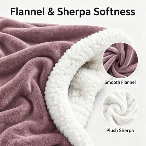 Electric Heated Blanket Twin Size 62" x 84", Soft Flannel Heating Blanket for Bed, Sofa, Bedroom, 10 Heat Settings, 1-12H Auto Shut Off, Overheat Protection, Machine Washable, Purple