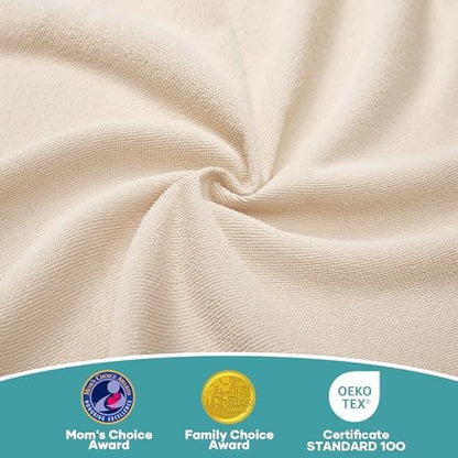 OhGeni Waterproof Mattress Protector, Queen Size Mattress Pad Fitted with Deep Pocket 6"-18", Breathable Noiseless Soft, Washable DirtProof Mattress Cover, Beige, More Than 99 pcs fibers, Daybed Cover