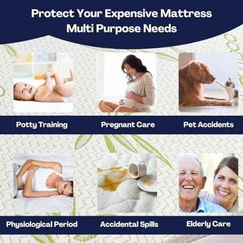 DreamField Linen California King Mattress Cover, Waterproof and Noiseless, Ultra Soft Breathable Bamboo Fabric, Easy Care Instructions