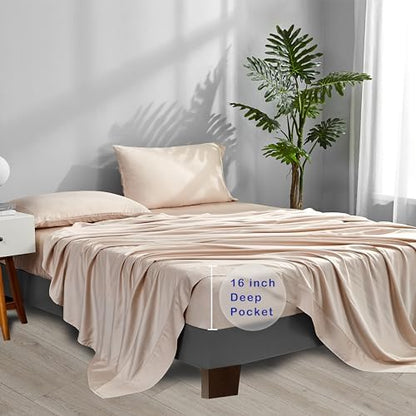 ACCURATEX Cooling Sheets for Hot Sleepers, Twin Size, Sandy