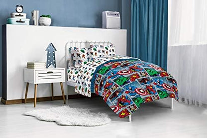 Marvel Comics Iron Man Full Size Comforter Set 5 Piece Kids Bedding, Multi