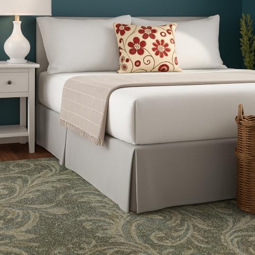 Mattress-Homes Luxury Box Pleated Bed Skirt Split Corners Platform Style Easy Fit Fade & Wrinkle Resistant with Tailored Drop 18 Inch (Twin, Light Grey)