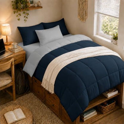 Anluoer Twin Comforter Set, 5 Piece Bed in a Bag Twin Bedding Sets