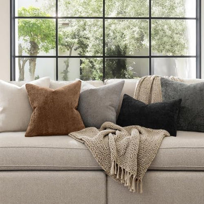 MIULEE Decorative Couch Throw Pillow Covers 20x20 in Golden Brwon 2 Pack
