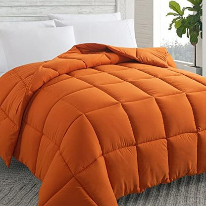 Down Alternative Comforter Burnt Orange King - All Season Duvet Insert