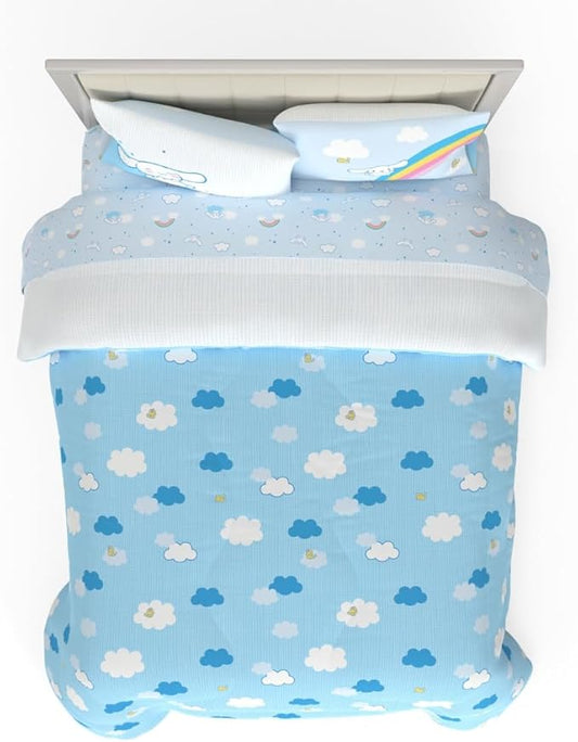 Cinnamoroll Bedding - 5 Piece Full Size Bed Set - Super Soft Microfiber Comforter and Sheet Set, (Officially Licensed Product) by Franco Collectibles